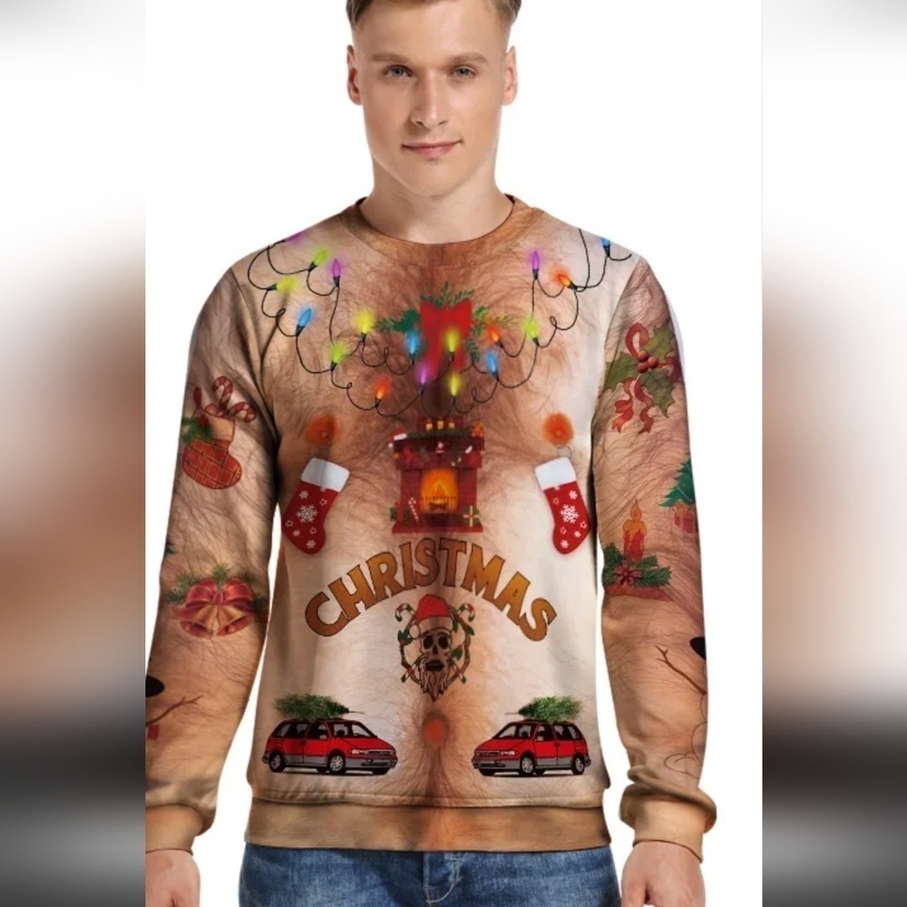 Men's Ugly Christmas Themed Sweater - Size Xl BNWOT